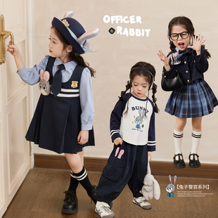 婴儿套装 连衣裙女兔子警官2025新款 背心裙 宝宝秋装 小O宝Okids童装