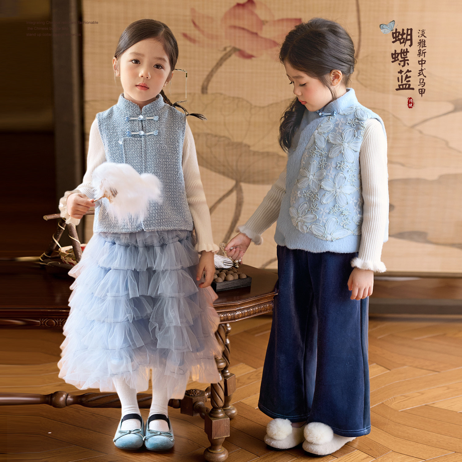 小O宝童装 宝宝新中式马甲套装女2026新款女童过年服国风蓬蓬裙,童装/婴儿装/亲子装,唐装,淘宝优惠券,粉丝福利购,淘宝优惠卷