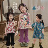 儿童短袖 陈大猪小O宝 女国风2024新古风唐装 套装 旗袍裙 宝宝新中式