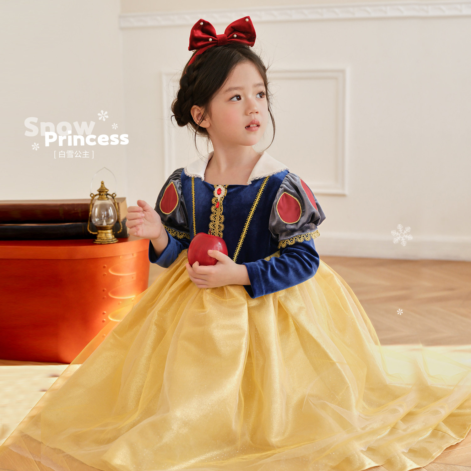 小O宝童装 宝宝白雪公主裙女超好看2026春装新款女童生日周岁礼服