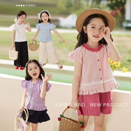 小O宝Okids童装夏季女宝宝衬衫