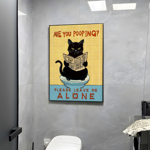 卓雅艺术卫生间复古小黑猫马桶