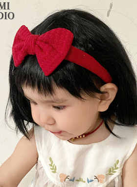 0-12个月婴幼儿发带红色新年款可爱女宝宝发饰新生儿满月拍照头饰