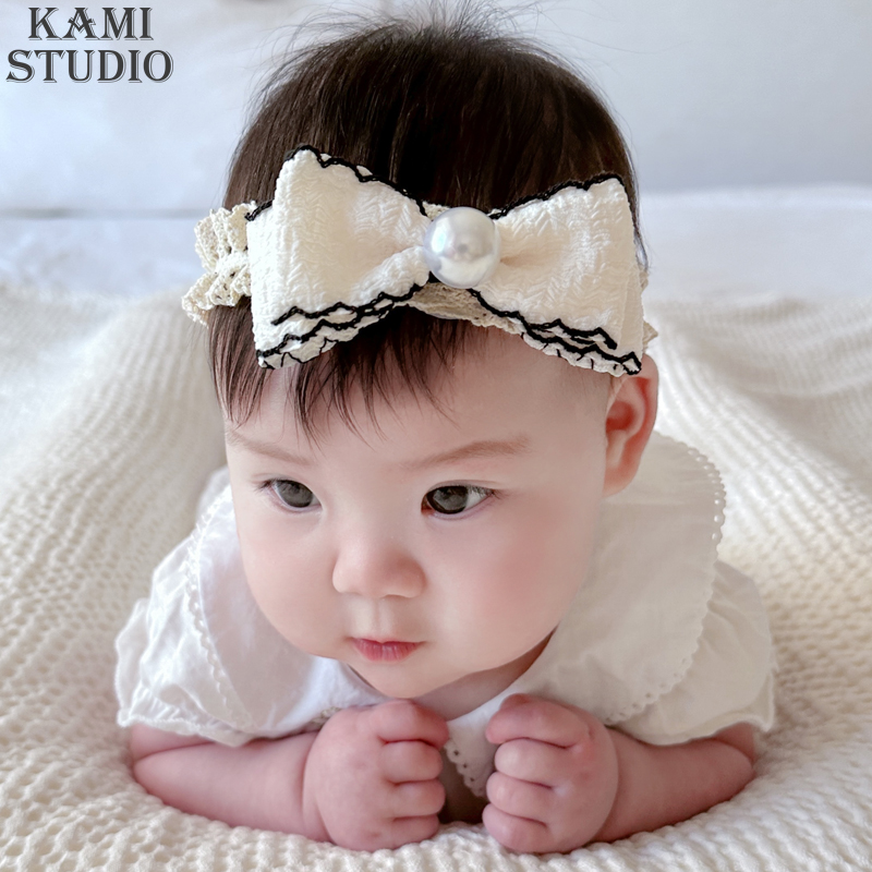 0-5岁女童可爱珍珠头饰蝴蝶结款