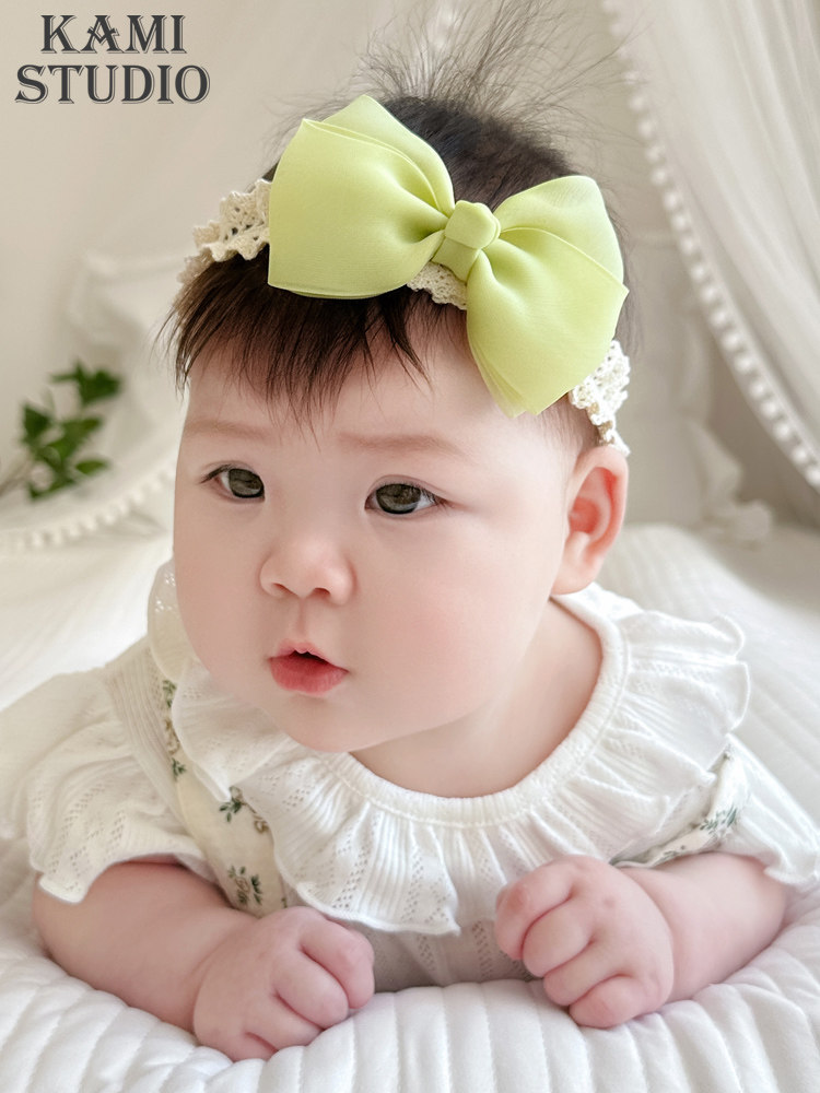 可爱女婴儿头饰满月发饰蝴蝶结