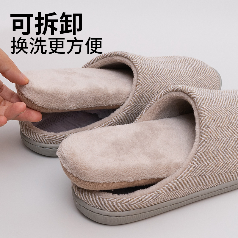女棉拖鞋静音可拆卸日式地板