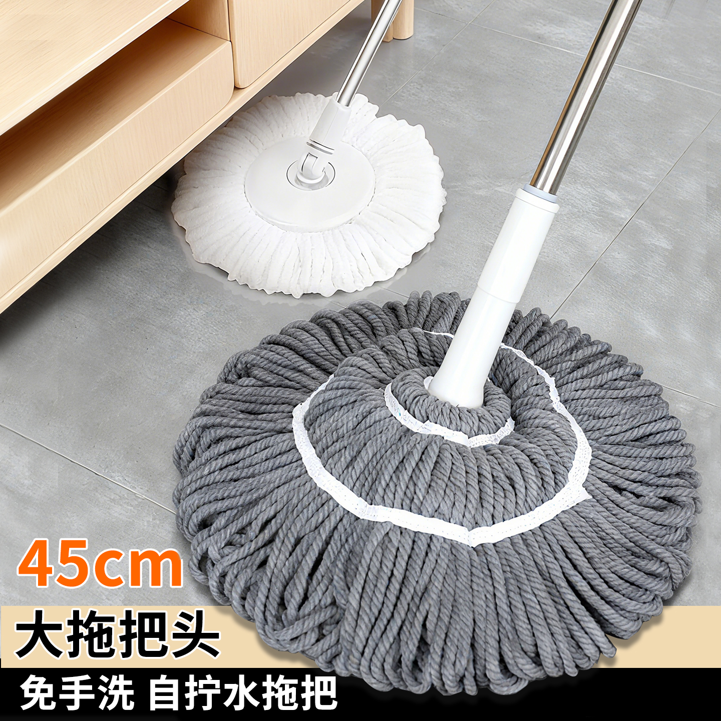 免手洗自拧水挤水拖把2025新款家用旋转型懒人一拖净拖布地拖神器