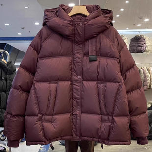 宽松大码 新款 百搭加厚保暖连帽棉服 休闲棉衣面包服女2024冬季 时尚