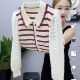 条纹针织衫 女士2024秋季 新款 娃娃领长袖 宽松遮肚百搭减龄套头小衫