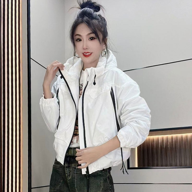 韩版宽松休闲连帽小众冲锋衣女2024秋季新款气质百搭大兜拉链外套,女装/女士精品,短外套,淘宝优惠券,粉丝福利购,淘宝优惠卷