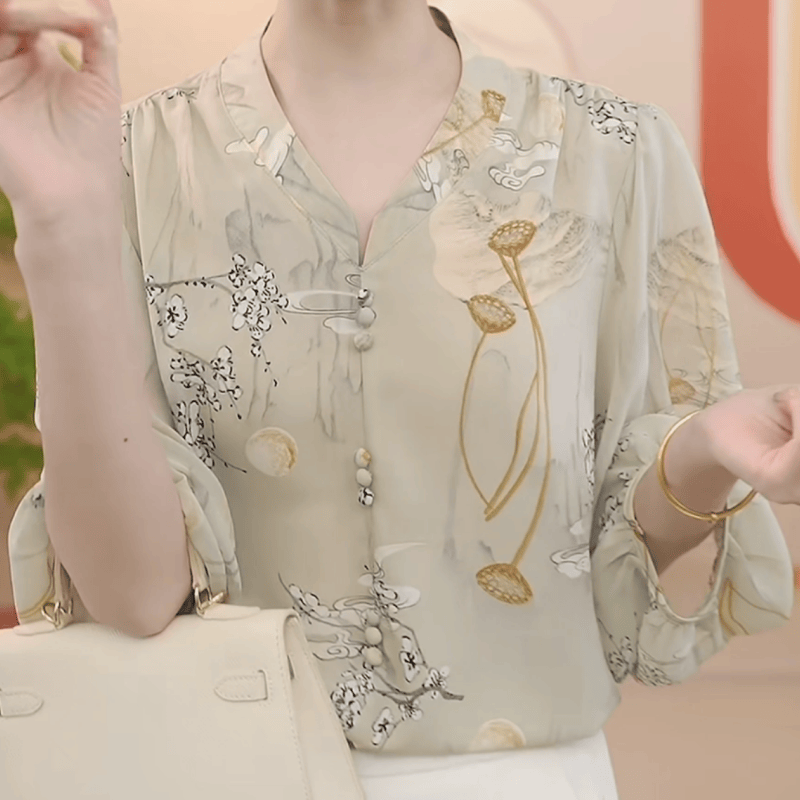 轻奢减龄宽松秋季雪纺衫高端女装