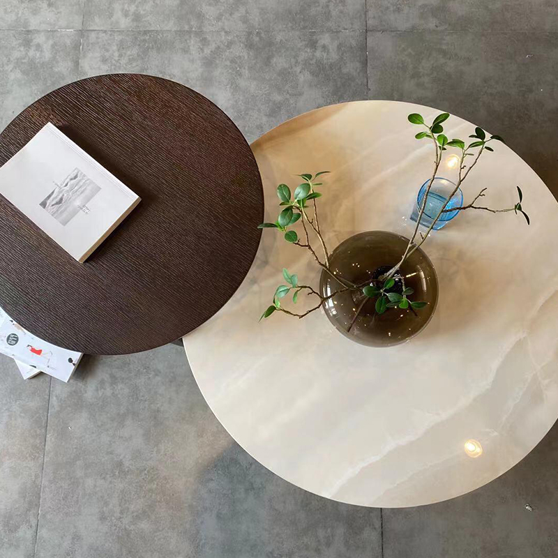 天然大冰花大理石茶几现代简约客厅家用高端轻奢茶几大小组合