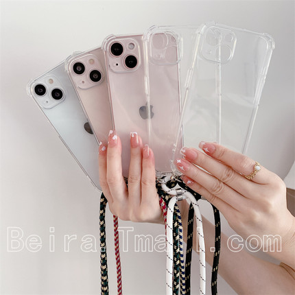 孔孝真同款苹果16pro斜跨适用iPhone 13ProMax手机壳15透明11防摔Xs/R硅胶17网红8Plus女7挂绳12保护软套14