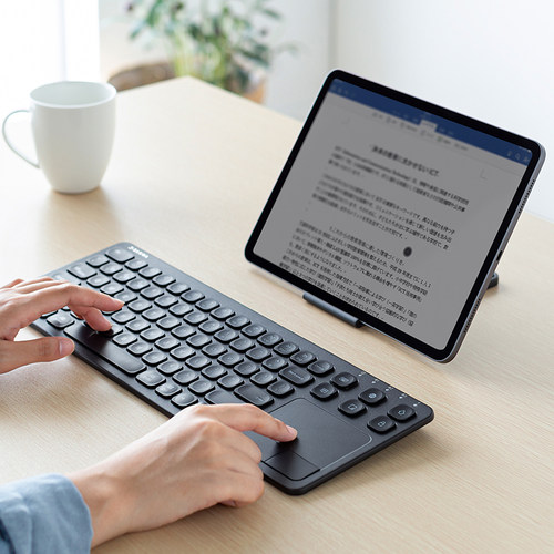 日本SANWA蓝牙键盘充电键盘带触控板苹果SurfaceGo/iPad适用3设备切换