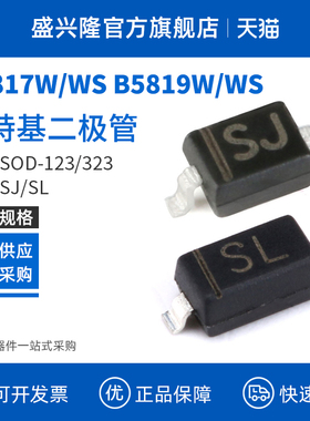 B5817W B5819W B5817WS B5819WS SOD-123/323 肖特基二极管 100个