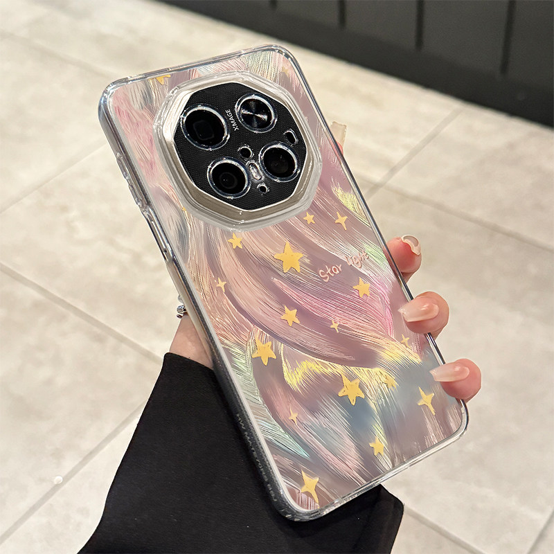 适用华为mate70rs非凡大师手机壳高级感奢华女款流光星星60保时捷保护套镜头全包防摔软胶软壳5040高级感创意