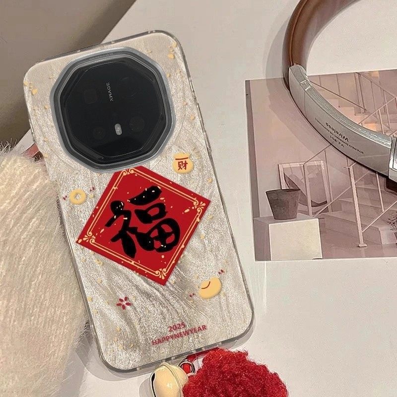 适用于华为mate80rs非凡大师手机壳马年新款2026红色新年款福财中国风70rs60rs全包防摔硅胶保护套高档外壳潮