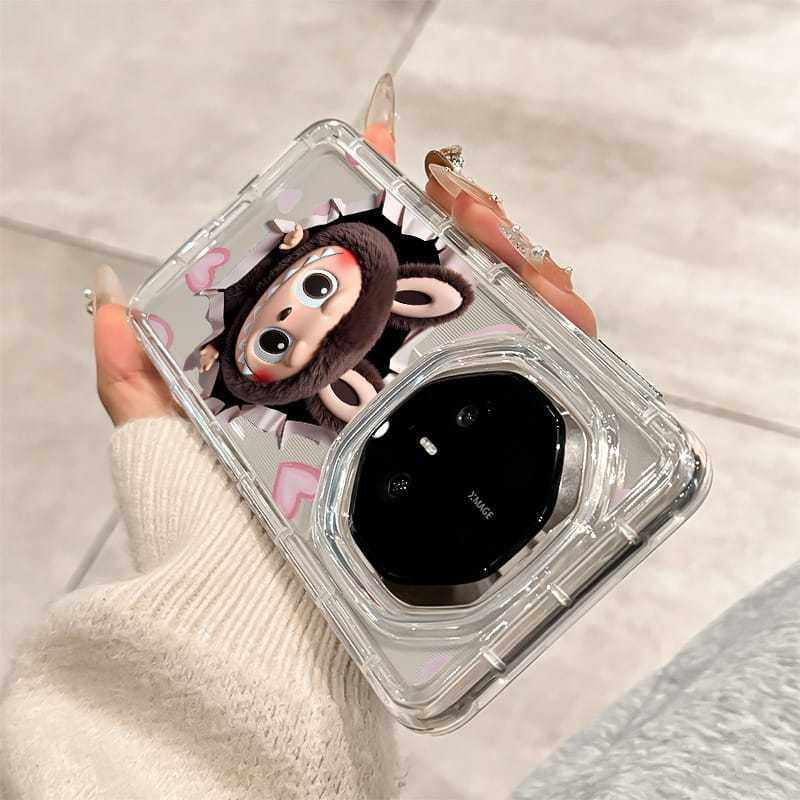 适用于华为mate70rs非凡大师手机壳透明爱心拉布布可爱labubu潮牌爆款60保时捷保护套防摔全包硅胶新款高级感