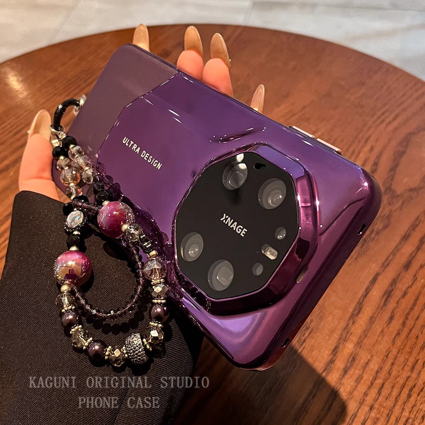 适用华为mate80rs非凡大师手机壳女款时尚轻奢高级感暗紫色琉璃水晶手链70rs镜头全包防摔保护套超薄60rs外壳