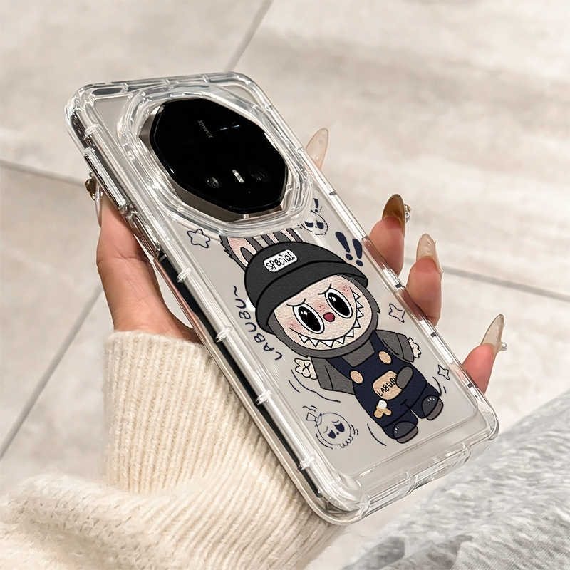 适用于华为mate70rs非凡大师手机壳新款硅胶透明拉布布可爱卡通labubu潮牌60rs保时捷全包四角气囊防摔保护套