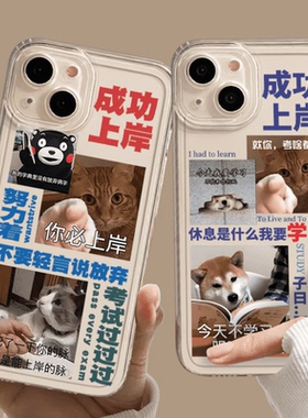 PS成功上岸手机壳适用vivox90/s18考研x100s17励志x80pro透明s16e学习x70新款s15考试x60研究生Y93学生手机套