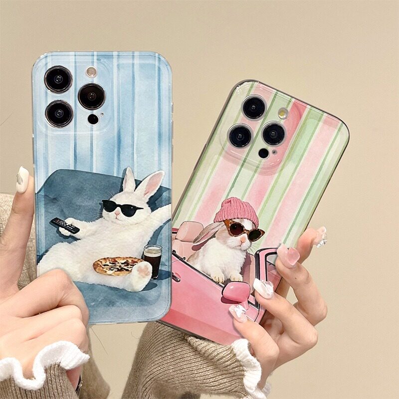 适用苹果17手机壳新款iphone17pro情侣16可爱兔兔14