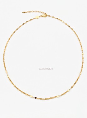 金片闪亮波光粼粼纯银项链