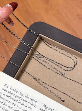 S925纯银意大利斑点黑白相间蛇骨项链长短款百搭素链时尚轻奢高级