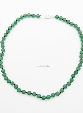 天然黑玛瑙串珠项链纯银宝石简约设计高级感珍珠轻奢气质锁骨链