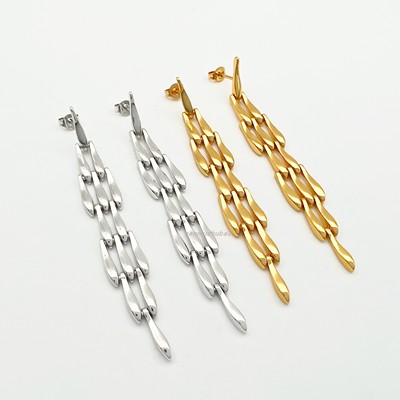 bv风流苏链条镜面耳钉轻奢