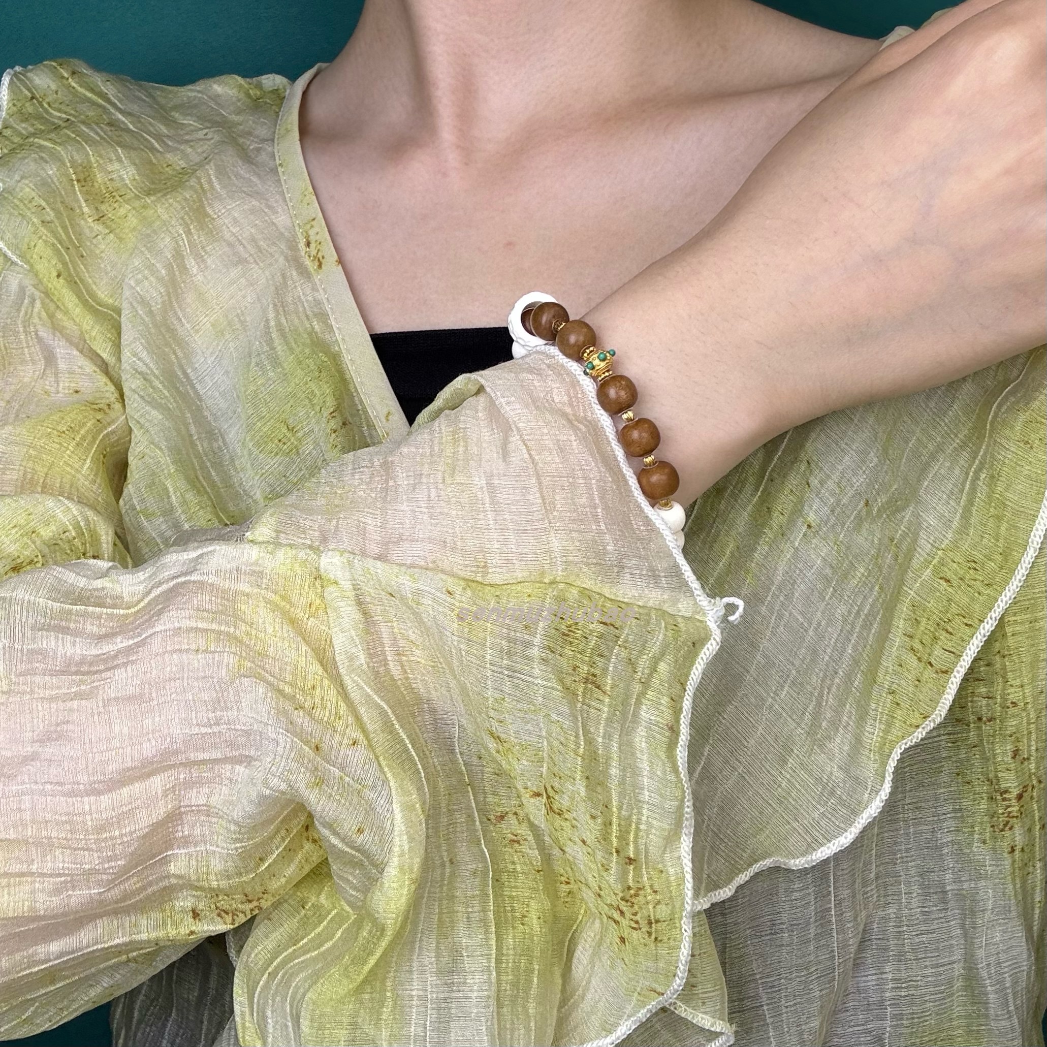 复古新中式天然猛犸象牙手链手串