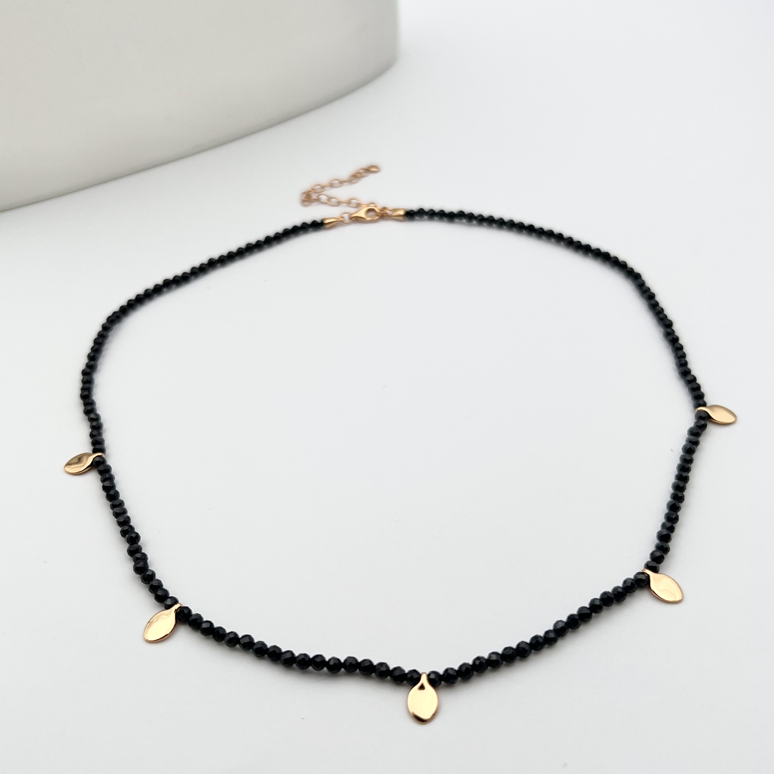 法式日常气质复古轻奢S925银天然黑尖晶叶子高级手工串珠项链,饰品/流行首饰/时尚饰品新,项链,淘宝优惠券,粉丝福利购,淘宝优惠卷