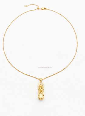 古法金招财吞金兽貔貅纯银项链