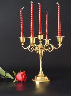 欧式婚礼金银铜色复古摆件烛台