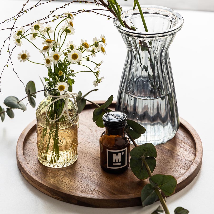 实木托盘圆形茶盘圆盘香薰甜品