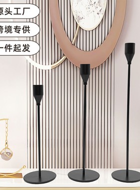 跨境蜡烛台金属电镀摆件欧