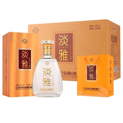 双沟曲酒厂淡雅浓香型42度白酒纯粮食礼盒装整箱送礼500ml