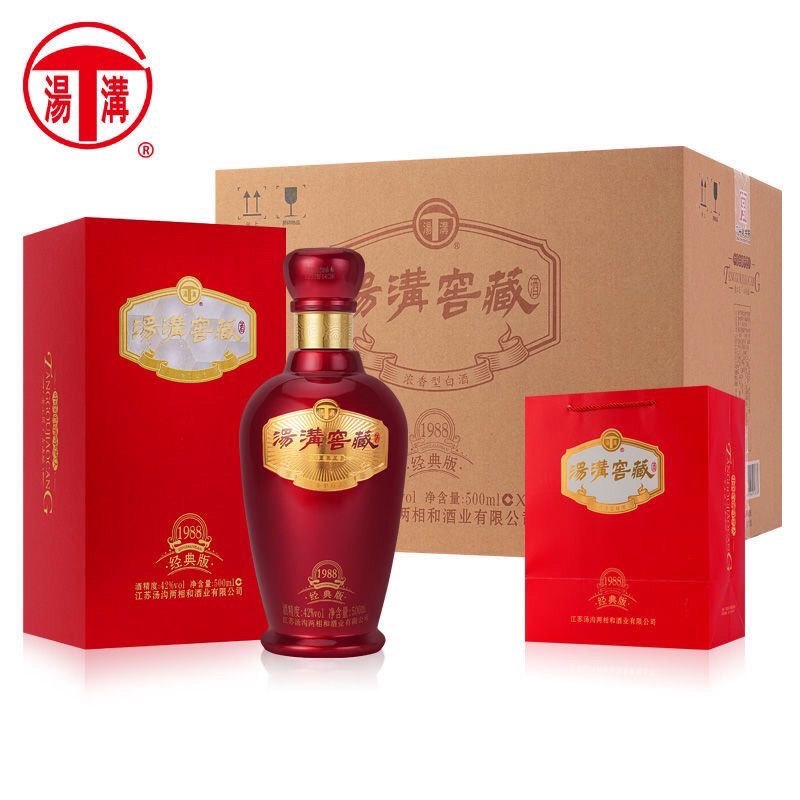 汤沟酒 汤沟窖藏1988经典版42度浓香型白酒500ml*6瓶纯粮酒