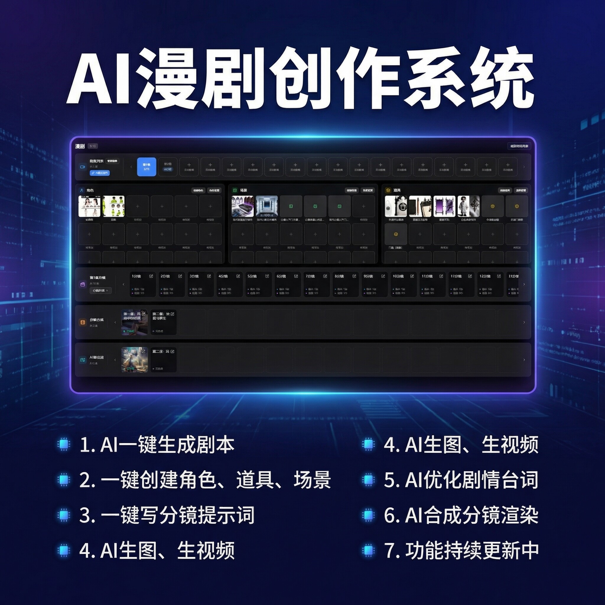 ai短剧漫剧合生成创制作系统一键成片软件可灵即梦大模型贴牌源码