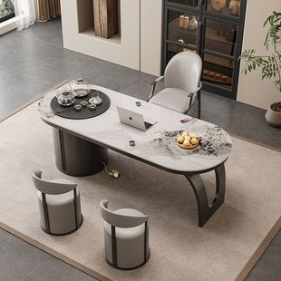 政府补贴轻奢岩板茶桌办公室泡茶一体桌功夫茶桌阳台客厅家用茶台