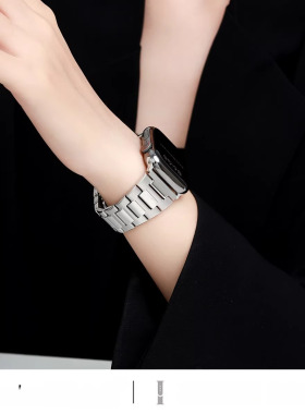 适用苹果手表表带applewatch11金属女款s10s9s8s7透气SE高级Ultra