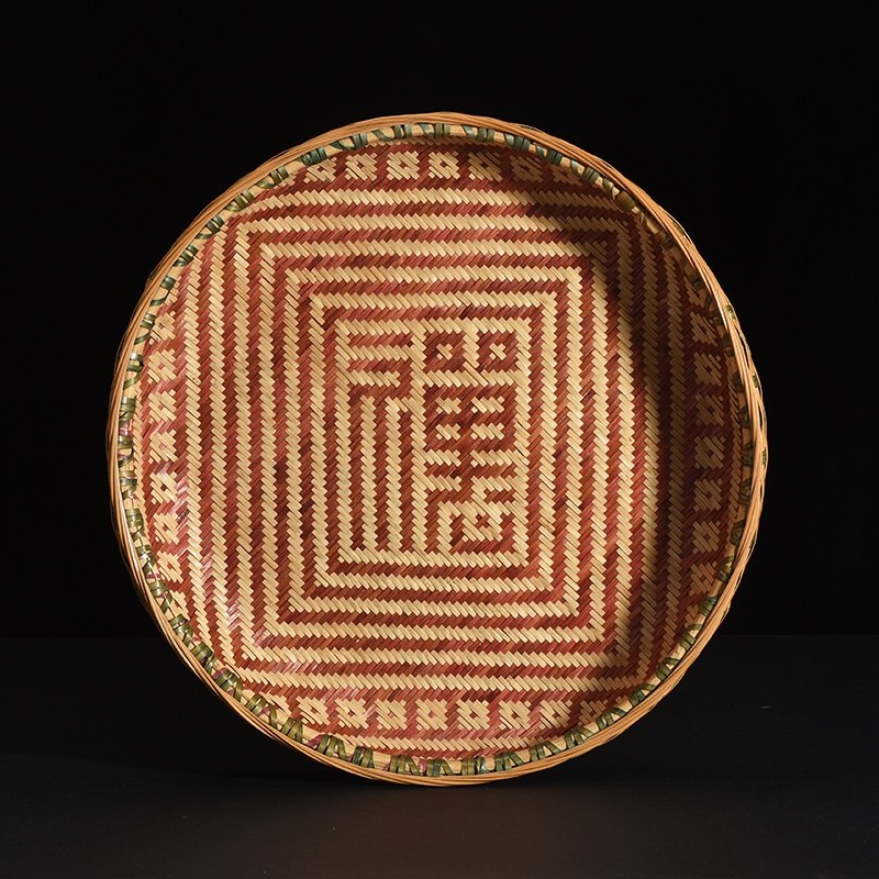 艺竹情纯手工编制字体图案