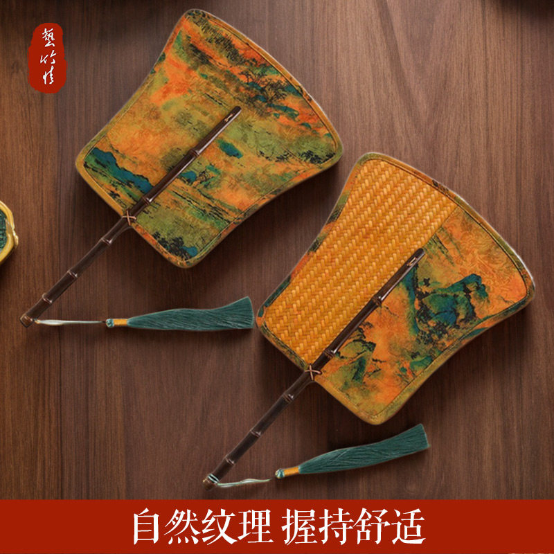 纯手工竹编扇子中式复古大漆腰扇团扇竹制加厚蒲扇古风复刻青蓖扇