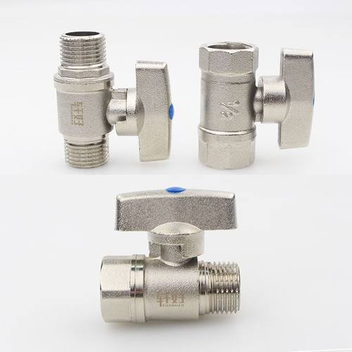 4分加厚铜内外丝双外丝短柄球阀DN15全开蝶柄大量流量水阀