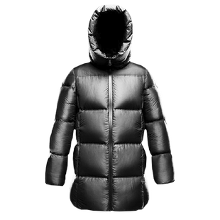 OF THE ESSENCE鹅绒羽绒服男大衣2025年新款极厚黑带帽中长款C190