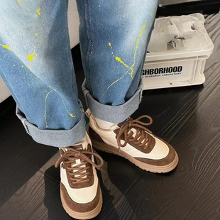 2025新款红珊瑚厚底老爹鞋女高级感运动休闲鞋内增高厚底加棉鞋