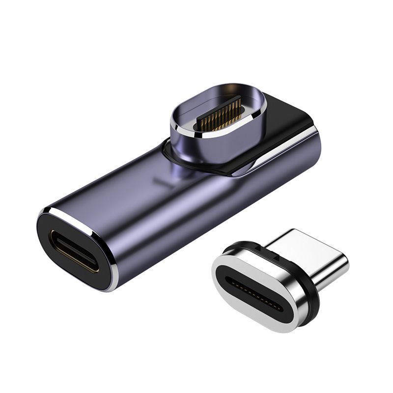 尚优琦Type-C磁吸USB4转接头24PIN雷雳4雷电3适用于华硕苹果笔记本电脑Macbook直头转弯头PD快充扩展坞