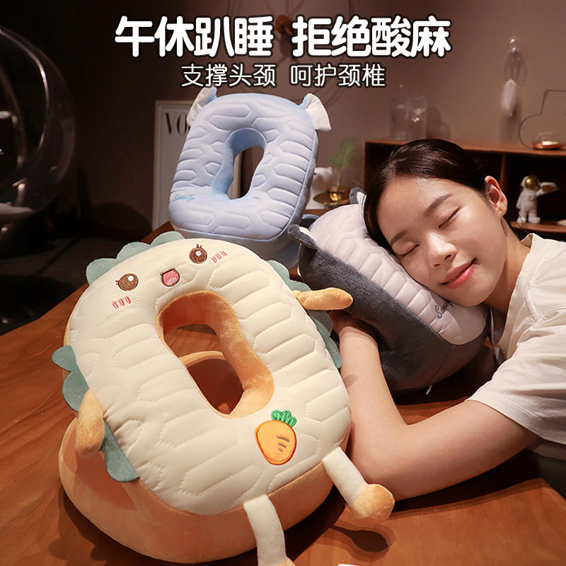 卡通乳胶冰丝午休趴枕中小学生午睡抱枕办公室趴桌子睡觉枕头夏季