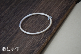 925纯银极白极细西藏山南鸡血藤手镯简约细条叮当复古新中式小众