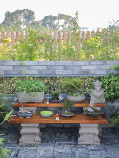 汉韵堂庭院露台阳台顶楼花园布置实木花架子落地多肉花盆架置物架